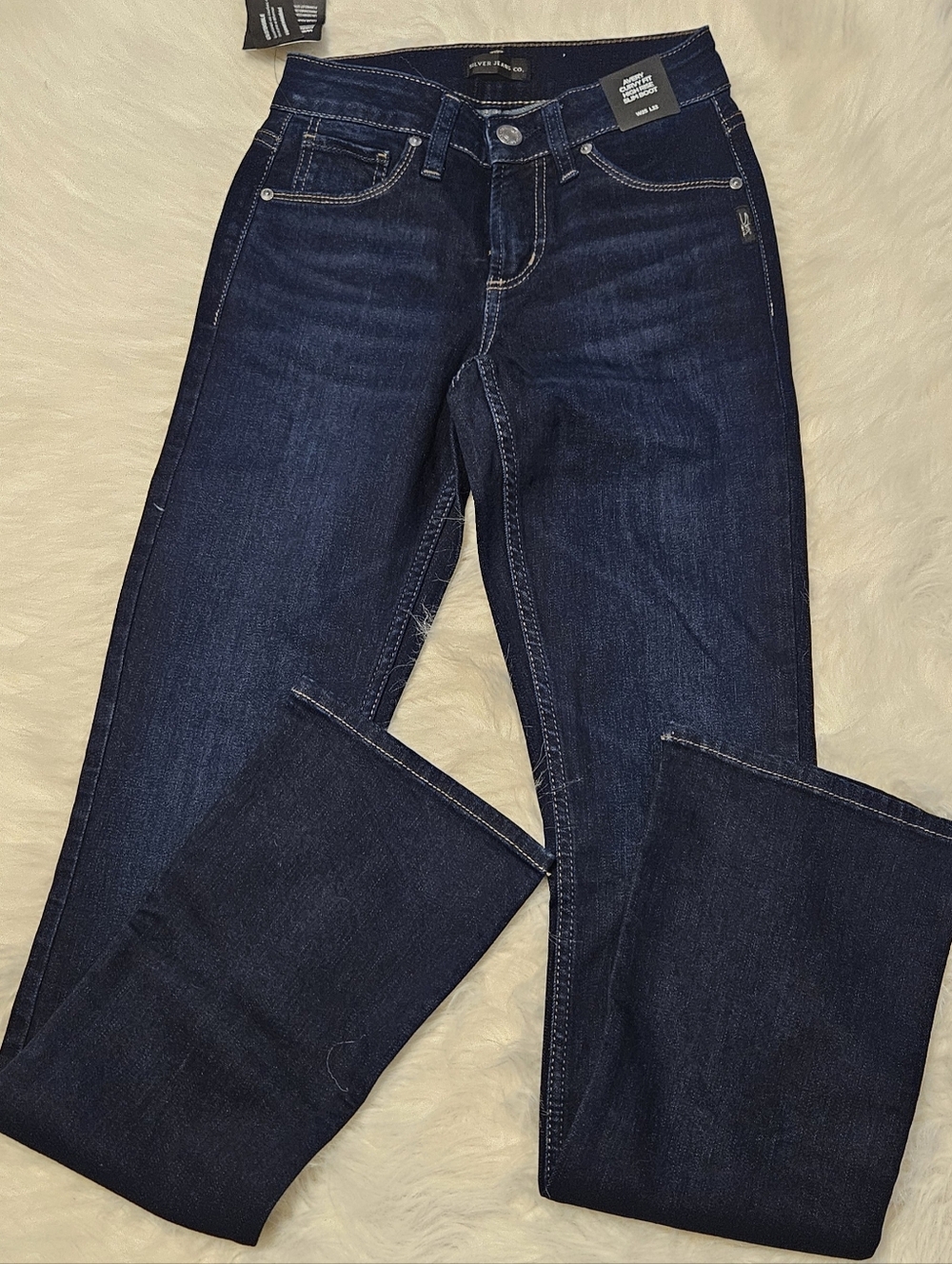 Silver Jeans Avery High-Rise Slim Boot Jeans - Dark Blue - Picture 3 of 4